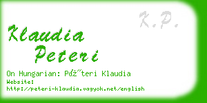 klaudia peteri business card